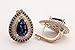 Turkish Handmade Jewelry Small Drop Shape Pear Cut Sapphire and Round Cut Topaz 925 Sterling Silver Jewelry Set Earrings,Pendant and Ring Size Option