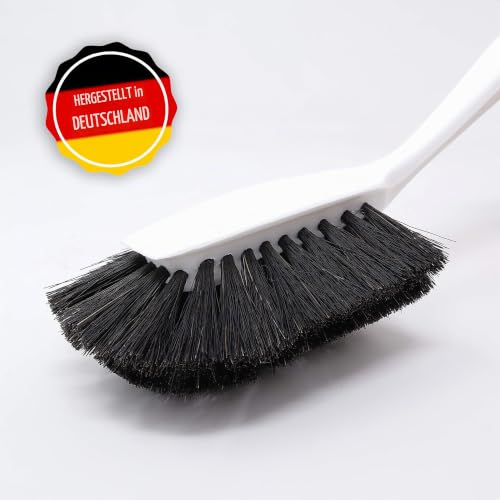 Foto von gws Spülbürste Langkopfbürste 4 Bürsten weiß - Küchenbürste mit Schabkante - Besatz Roßhaar