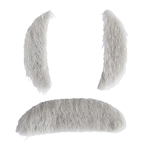 WIDMANN - Old man set costume accessory, including eyebrows and moustache. Perfect compliment to any elderly outfit.