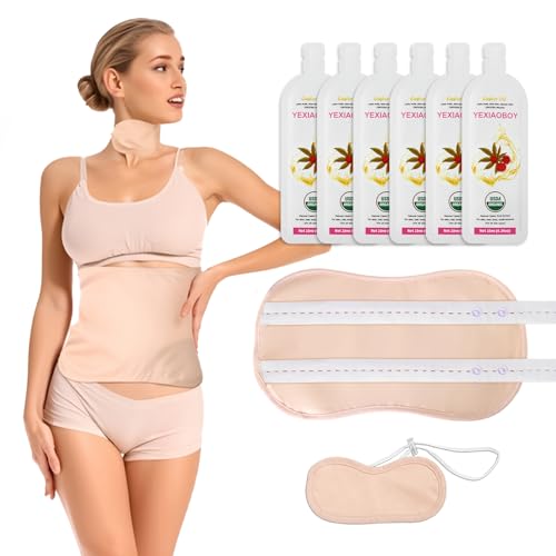 Castor Oil Pack Wrap Kit for Stomach and Neck, 2Oz Cold Pressed Organic Castor Oil for Hair Eyelashes and Abdomen