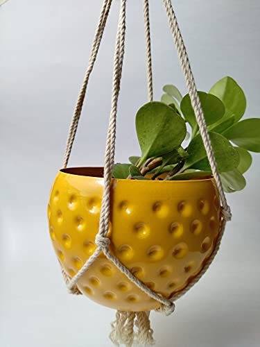 Image of Macrame Hanging Planter - Handmade Boho Plant Holder for Indoor & Outdoor Decor, Perfect for Home, Office, Garden, Patio, Balcony - Stylish, Easy Installation, Great Gift Idea