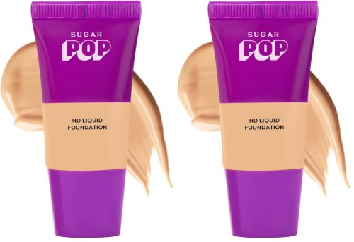 Image of SUGAR POP HD Liquid Foundation Tube with SPF 30 | Lasts upto 16hrs | Full Coverage | Water-Resistant | Matte Finish | 18ml - 07 Walnut (Pack of 2)