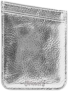 Bewaltz Cell Phone Stick Phone Card Holder Adhesive Stick-on ID Credit Card Wallet Phone Case Pouch Sleeve Pocket for Most of Smartphones (iPhone/Android/Samsung Galaxy) Silver