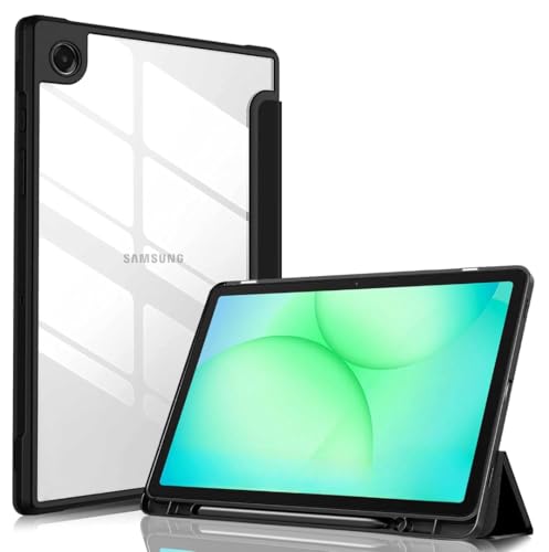 Image of ProElite Cover for Samsung Galaxy Tab A11 8.7 inch Cover Case, Smart Flip Case Cover for Samsung Galaxy Tab A11 8.7 inch with S Pen Holder, Black [Transparent Back]
