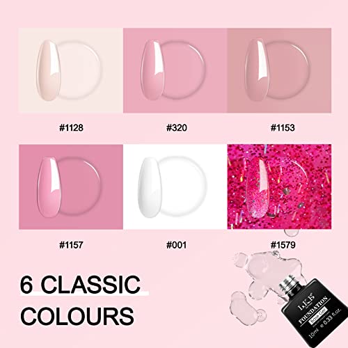 LKE Gel Nail Polish Kit with 72W UV LED Nail Lamp,6 Colors Gel Polish Set with Lamp Starter Kit, Pink Nude Soak Off with Base and Glossy & Matte Top Coat Nail Art DIY Manicure Salon and Home for Women - Image 3