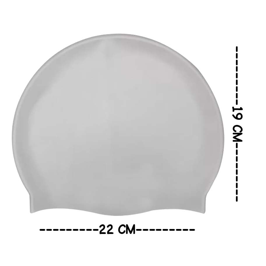Image of GLAN Silicone Swimming Cap for Kids and Adults Waterproof Swimming Pool Cap for Women and Men (Grey)