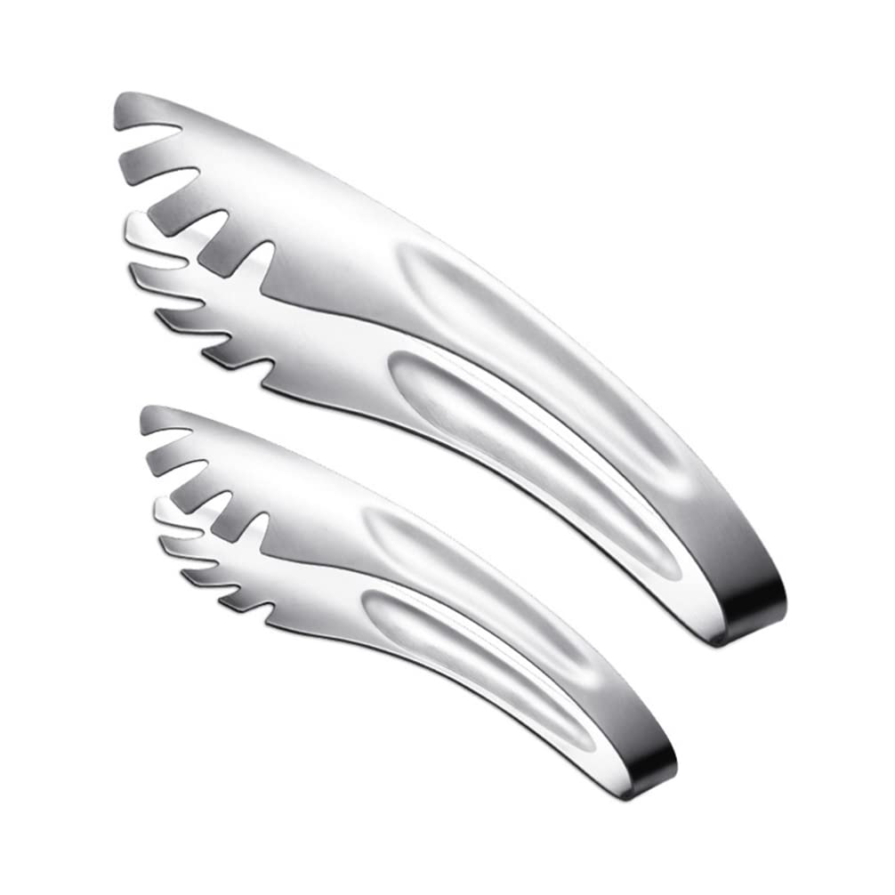 Pinces de Chef, 3 pièces, Pinces à Spaghetti en Acier Inoxydable, Pinces épaisses pour Aliments, Pinces de Service Multifonctions pour salades, légumes, Pinces à Salade (Argent L)