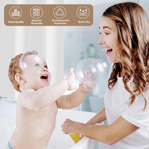 Felisa Extra Long Waterproof Fabric Shower Curtain Liner with 3 Large Magnets,72 x 96 inches Hotel Quality & Soft Cloth Shower Curtain,Washable White Shower Curtain for Bathroom by Felisa - Image 7