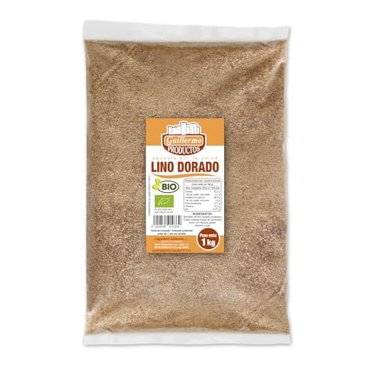 Guillermo | Semillas de lino dorado BIO - 1 Kg. | 100% ecológicas | Ácidos grasos Omega-3 y fibra | Reducción del colesterol