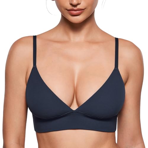 Image of INLYRIC Women's Inbarely Outwear Longline Triangle Bralette Plunge Unlined No Underwire Yoga Sports Bra Crop Tank Top
