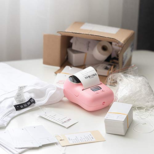 Phomemo M110 Label Maker- Portable Mini Bluetooth Thermal Label Printer Apply To Labeling, Office, Cable, Retail, Barcode And More, Compatible With Android & Ios System, With 1 40×30Mm Label, Pink #TOP6