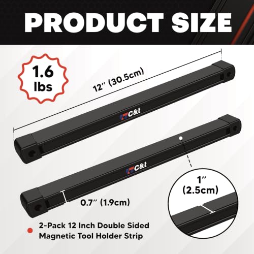 CT-2-Pack-12-Inch-Double-Sided-Magnetic-Tool-Holder-Strip-Heavy-Duty-Ultra-Strong-Wall-Mount-Magnetic-Tool-Bar-Tool-Storage-Organizer-for-Garage-Workshop-Kitchen