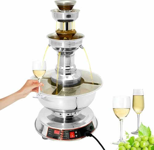 Fuente eléctrica para vino 3 niveles acero inoxidable