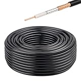 XRDS -RF RG8X Coaxial Cable 100FT 50 Ohm - Solid Copper Core, PVC Jacket, Low Loss, Ideal for Antenna, CB Radio, and Ham Radio Applications