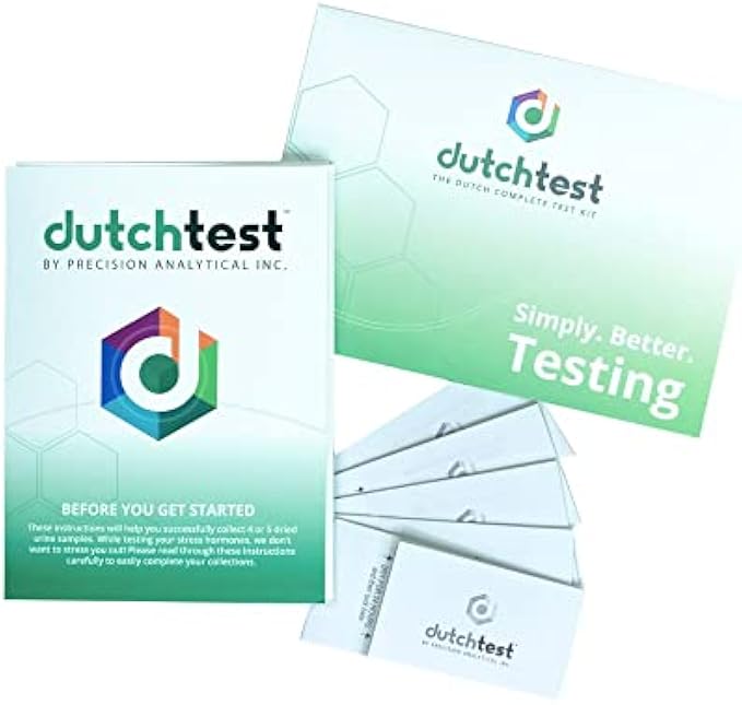 Suzy Cohen at-Home Urine Dutch Test for Complete Hormone Analysis of DHEA, Melatonin, Cortisol, Estrogen, Glutathione, 5 Strips