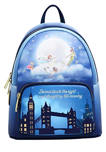 Loungefly Disney Peter Pan Second Star Glow Womens Double Strap Shoulder Bag Purse
