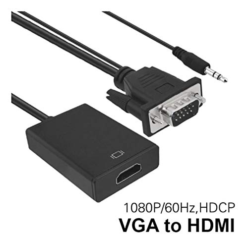 Conversor Vga Para Hdmi Saída 1080p Hd Tv Av Hdtv Áudio P2