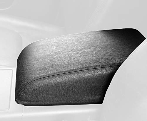 RedlineGoods armrest Cover - Sedan Automatic Compatible with Infiniti G35 (V35) 2003-07. Tailor Made - not Universal. Genuine top-Grade Italian Black Suede (Alcantara) with Red Thread
