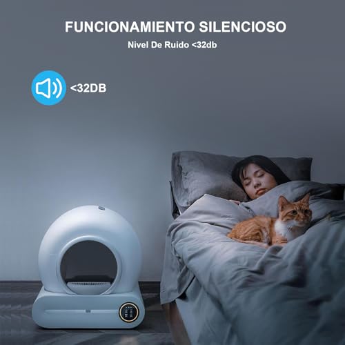 INTELOCO Arenero para Gato Autolimpiable, Inteligente Arenero automatico Gatos Caja dearena Extragrande de 65L+9L Cuenta con esterilización, Control de aplicación - Imagen 4