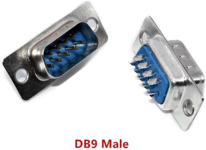 5Pcs DB9 DB15 DB25 DB37 Pin Female/Male Blue Welded Type Connector RS232 Serial Port Socket DB D-SUB Adapter(DB9 Housing)