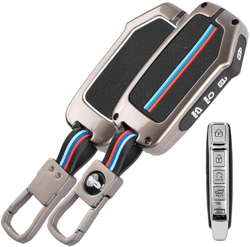 Image of Car Key Cover Fit for New Kia Seltos Facelift 2024 2023 | Carens, Clavis x line | Sonet Facelift - 4 Button Smart Key