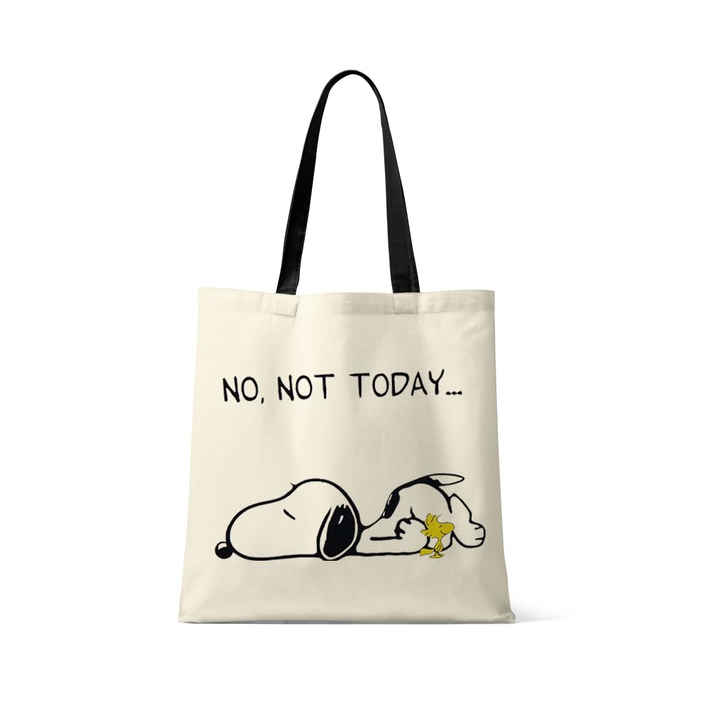Giftme No Not Today Dog Birthday, Christmas, Secret Santa Stocking Filler, Reusable Bag, Shopping Bag, Tote Bag. (Black Handle)
