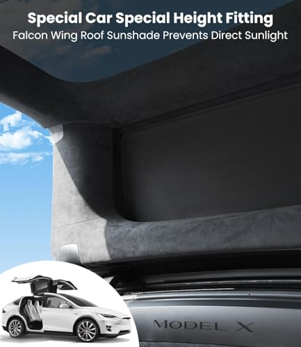 Image of Zanch Tesla Model X Sunshade Roof 3PCS for 2020-2025, Black | 3PCS Custom Fit, No Gaps, Never Sag, Heat Insulation, Foldable Design, Front Glass Roof Protection