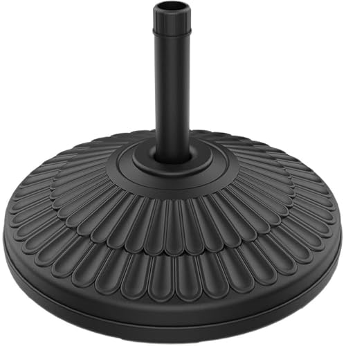 wikiwiki 90 Lbs HDPE Round Patio Umbrella Base Water or Sand Filled Stand Weighted Umbrella Stands Fits 1.5-1.9in Poles for Garden Lawn Deck Backyard & Pool Black