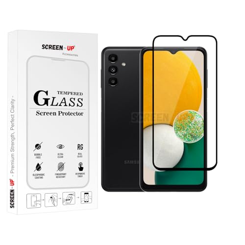 Image of ScreenUp Tempered Glass For Samsung Galaxy A13 5G - Ultra Clear, 9H Scratch Resistant, Full Coverage, Easy Install Screen Protector