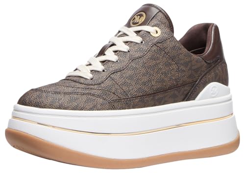 Michael Kors Women's Hayes Lace Up Sneaker, Brown, 6 UK