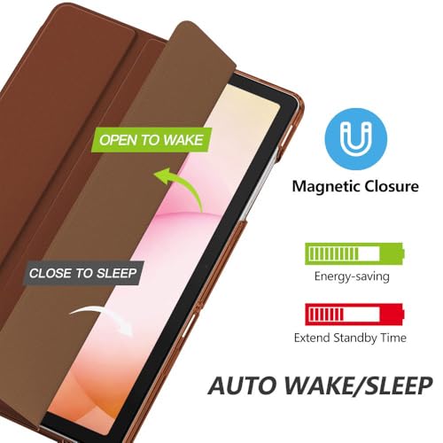 Image of MoKo for Samsung Galaxy Tab A11 Plus / A11+ Case 11 Inch 2026, Galaxy Tab A9 Plus / A9+ Case 11 Inch 2024, Slim Stand Hard PC Translucent Back Shell Smart Cover, Auto Wake /Sleep, Brown