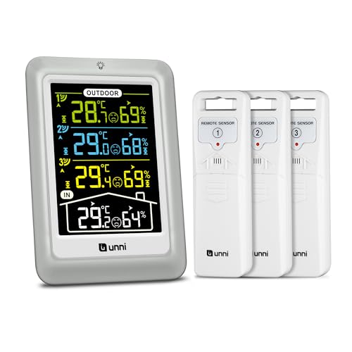 Thermomètre Intérieur Extérieur Sans Fil, Affichage De 11.5CM Thermomètre Hygromètre Numérique Moniteur D’humidité Et De Température Avec Capteur De Portée De...