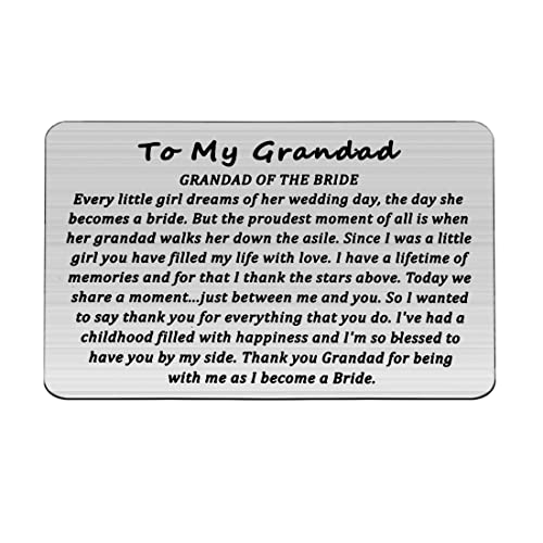 BAUNA Bride Grandad of the Bride Gift To My Grandad on My Wedding Day EHbg J[h c EFfBOMtg, Grandad of the Bride z CT[g, Med