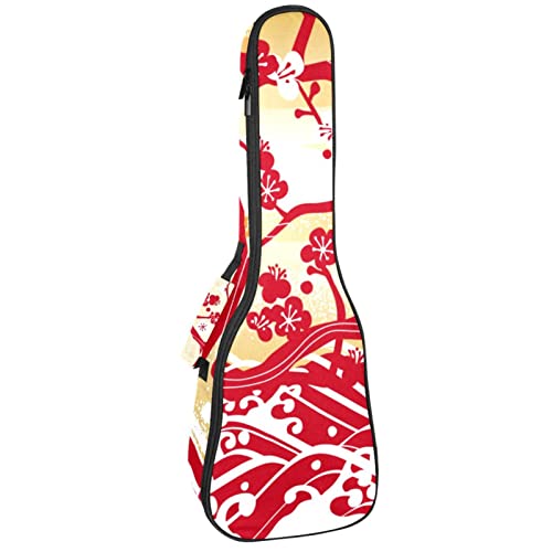 Housse ukulélé ténor étanche rembourrée sac transport concert soprano 53cm 61cm motif japonais