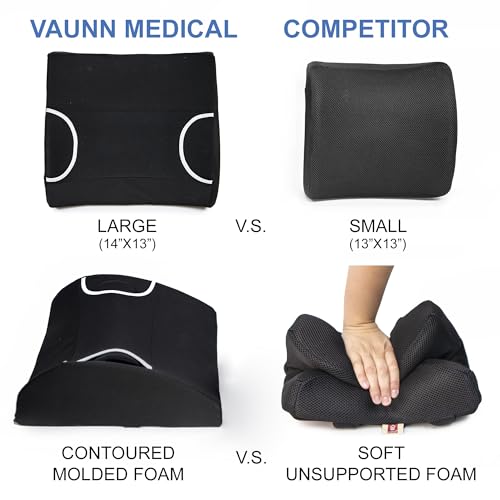 FSA/HSA Eligible, Vaunn Medical Lumbar Support Pillow with Firm Insert & Heated/Cooling Gel Pad - Thumbnail 4