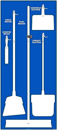 Image of NMC SB102ACP 5S Janitorial Shadow Board, Blue /White, 68 inchX30 inch