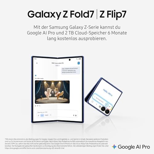 Samsung Galaxy Z Fold7 AI Smartphone mit Galaxy AI, KI-Handy mit Android, Faltbares Design, Großes Display für Multitasking, 200-MP-Kamera, 256 GB, 12 GB RAM, JetBlack, 3 Jahre Herstellergarantie