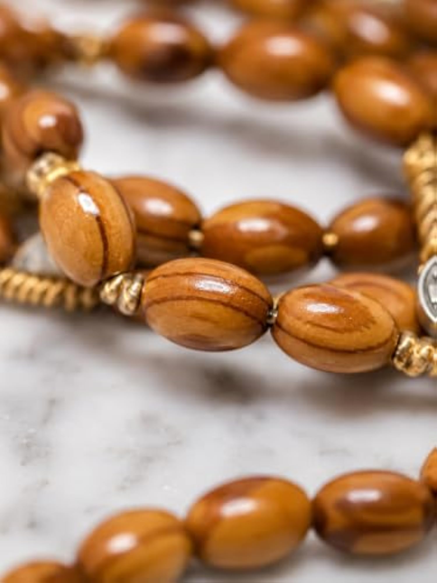 Authentic Jerusalem Olive Wood Rosary Beads for Men, Women