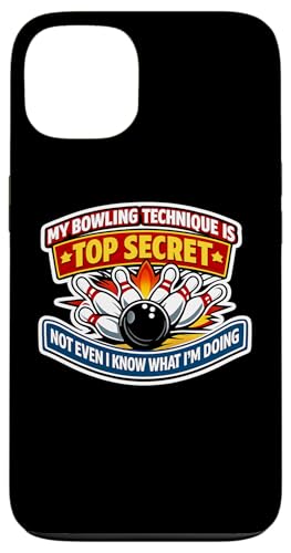 My Bowling Technique Even I Don't Know Funny Mens Joke Citation Coque pour iPhone 13
