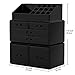 READAEER Makeup Organizer 3 Pieces Cosmetic Storage Case with 6 Drawers (Black)