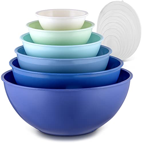 Buy Zulay Kitchen 12 Piece Plastic Mixing Bowls With Lids Set