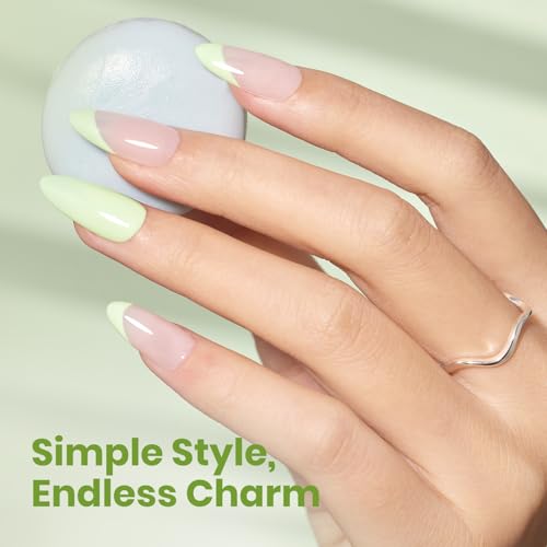 Image of Beetles Green Gel Nail Polish - OxygenGreen 15ML Full Size, HEMA-Free Pastel Green Gel Polish,Soak Off UV LED Lamp Pastel Nails Art, Manicure Salon DIY Nails