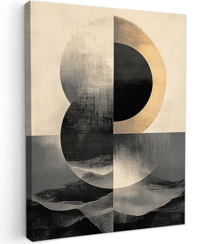 Impressions sur toile 60x80 cm MuchoWow cercles ombres et art abstrait pour décoration maison