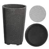 TOPPARK 6 Inch Orchid Pot Premium Clay Flower Pots for Plants, Tall Terracotta Clay Pots for Indoor Outdoor Decorative Planters for Home Garden Garden Clay pots for Plant (Black)