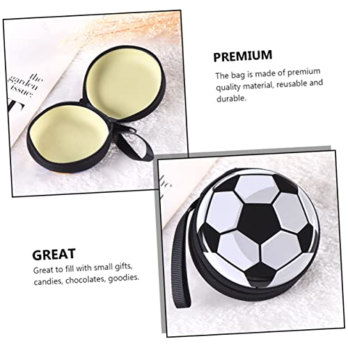 CAXUSD 4 Stück Fußball Aufbewahrungsbox Geldbörse Reißverschluss-münze B09w5ltvrw Kleine Geldbeutel Portemonnaie Wechseln Mini-schmuckbeutel Weißblech Schleife Kleines Geschenk Kind