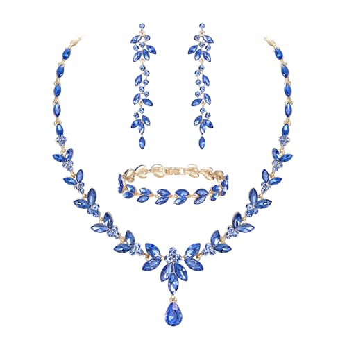 EVER FAITH Marquise Crystal Party Jewelry Set for Bride, Gorgeous ...