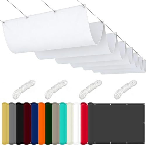 Toldo Vela de Sombra Retráctil 30x400cm Blanco Impermeable 2