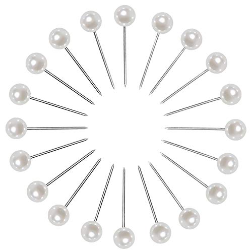 TOAOB 200pcs à Coudre Épingles Droites Pins Rond Blanc Perle Tête pour Artisanat Couture...