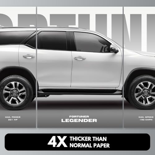 Image of Fortuner Poster Split Design Car Posters | Fortuner Legender 3 A3 Sized Cars Poster for Wall | Toyota Legender Large Size (89 x 42 cm) Wall Decor | Toyota Car Posters for Room | Mafia SUV (B 038)