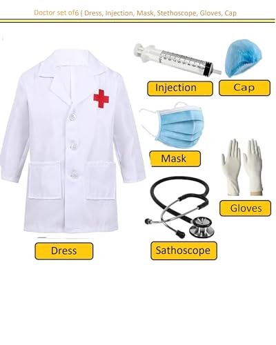 Image of FANCY DRESS WORLD Kids Community Helpers Doctor's & Nurse's Coat|Costumes for boys & girls